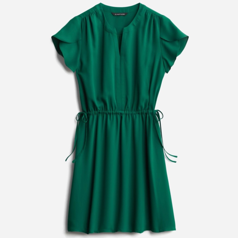41 Hawthorn Green CELIA Detail Sleeves Dress Drawstring waist